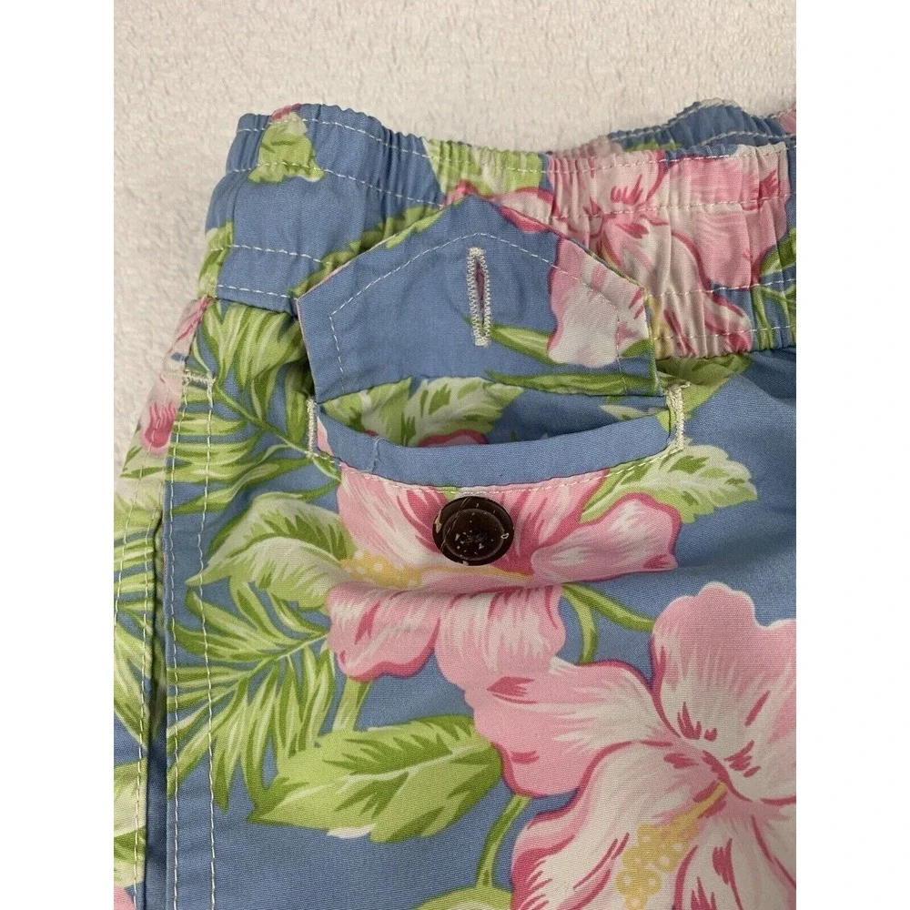 Vtg Polo Ralph Lauren Mens Swim Shorts Large Blue Swim Trunks Floral Tropical